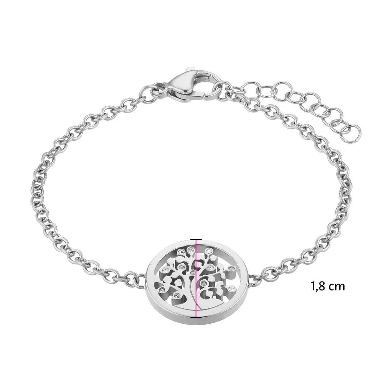 Silberfarbenes Magnetarmband mit Baum des Lebens