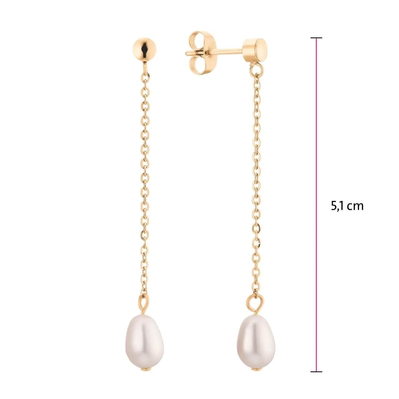Elegante goldfarbene Ohrhänger mit Süßwasserperlen