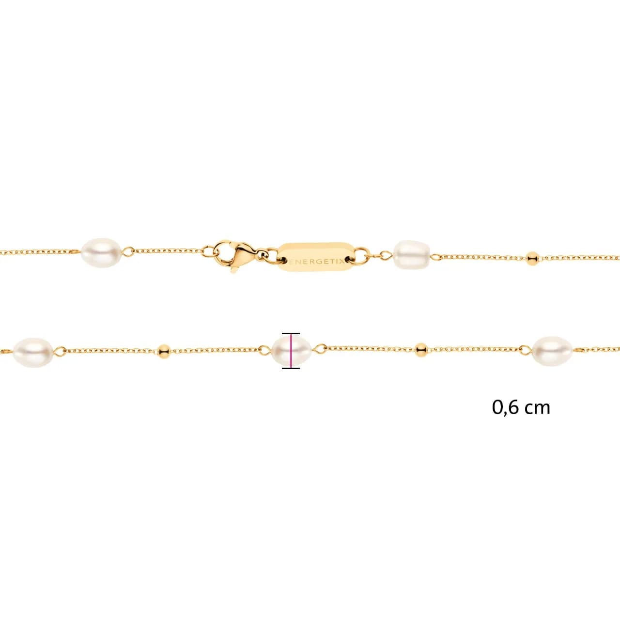 Langes goldfarbenes Collier mit reiner Perlenpracht