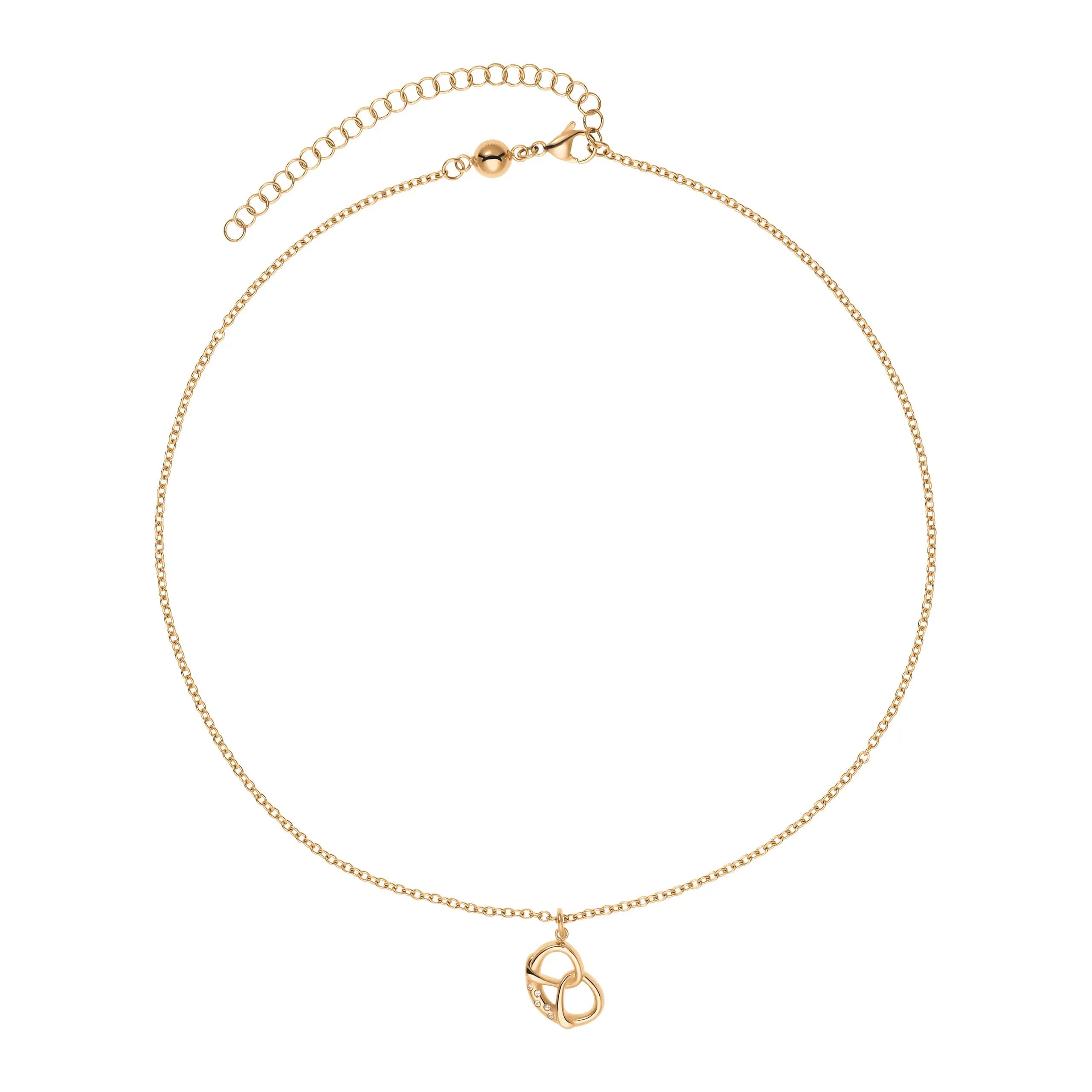 Goldfarbene Halskette mit Brezelmotiv