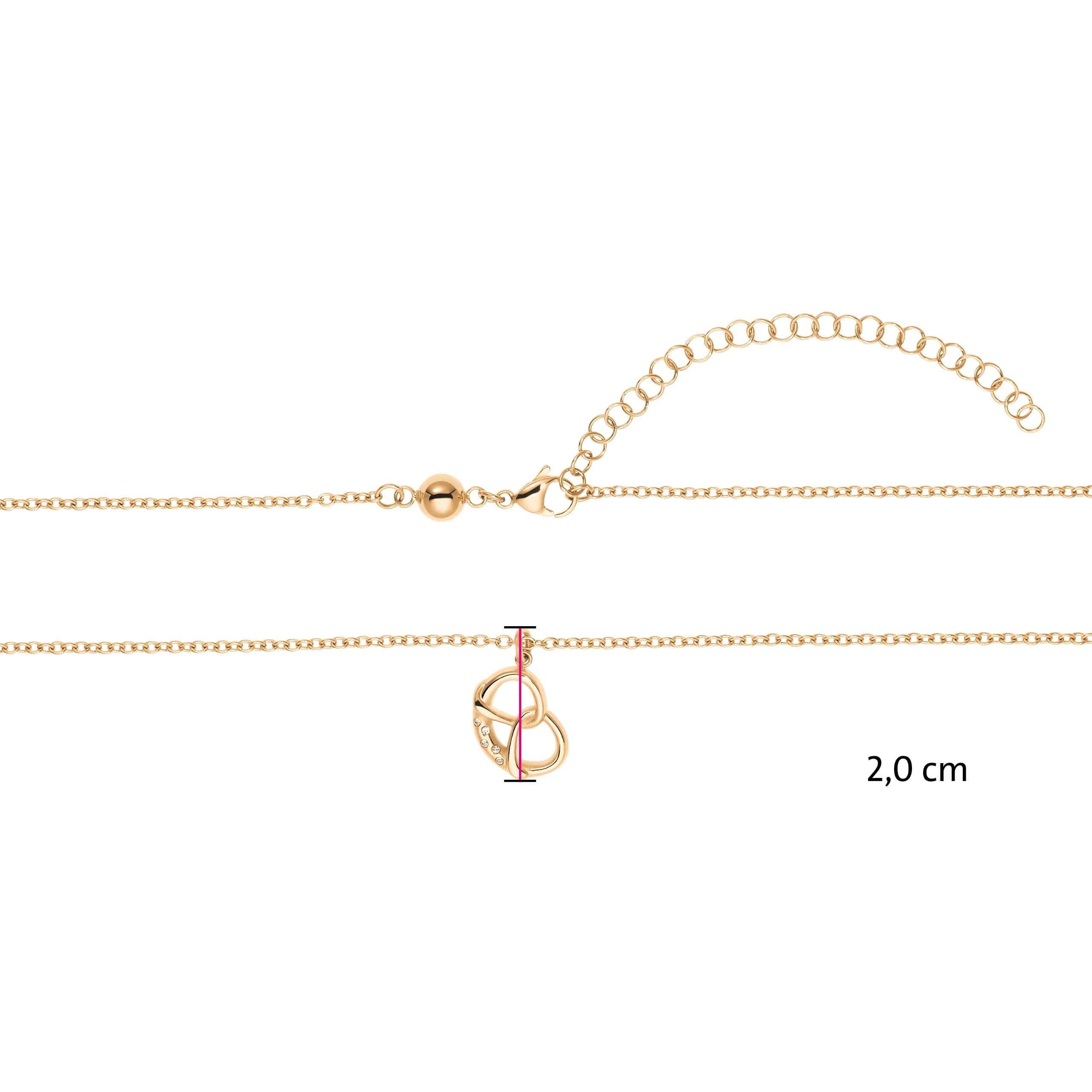Silberfarbenes Collier mit Herzmotiv und Kaltemaille