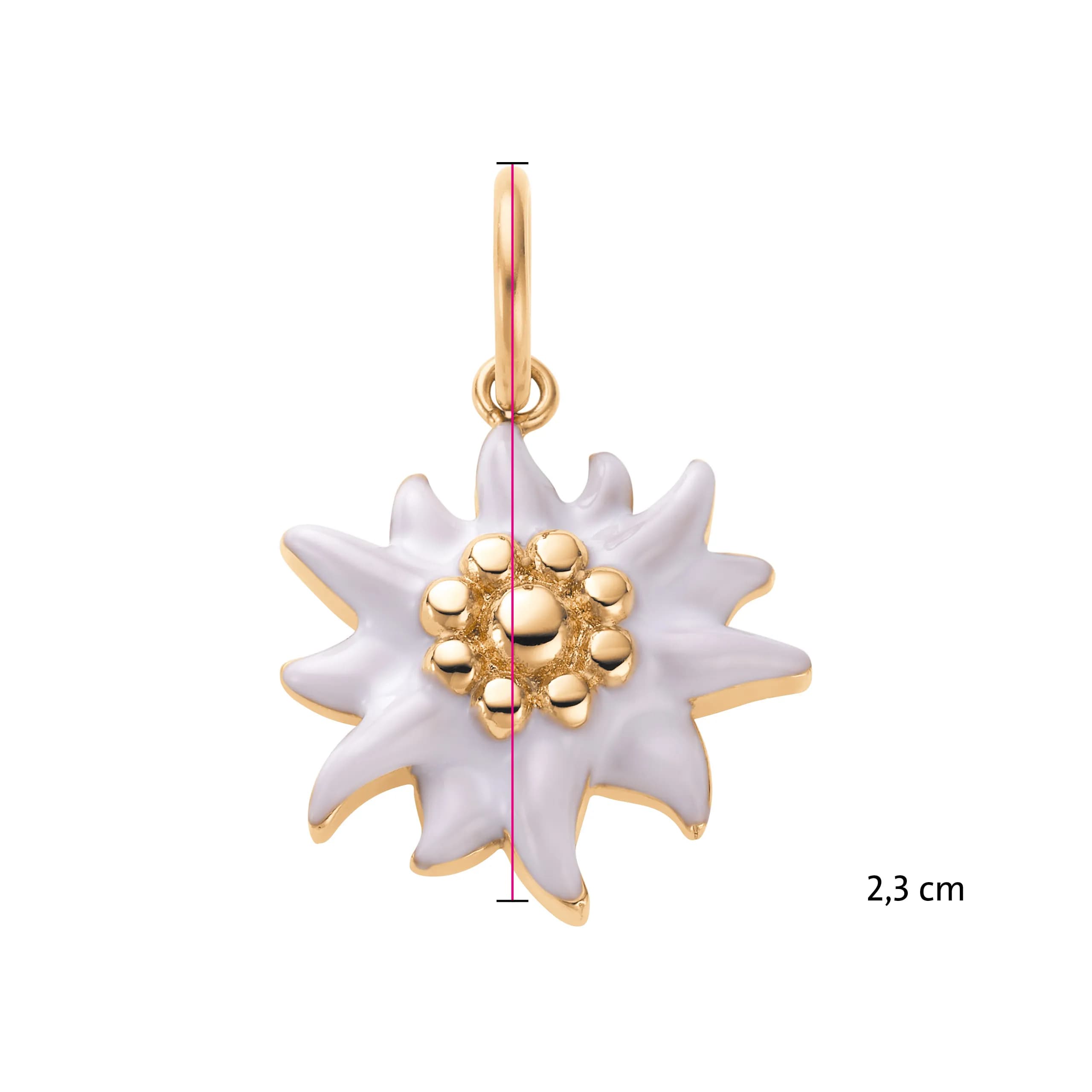 Goldfarbener Anhänger mit Edelweißmotiv