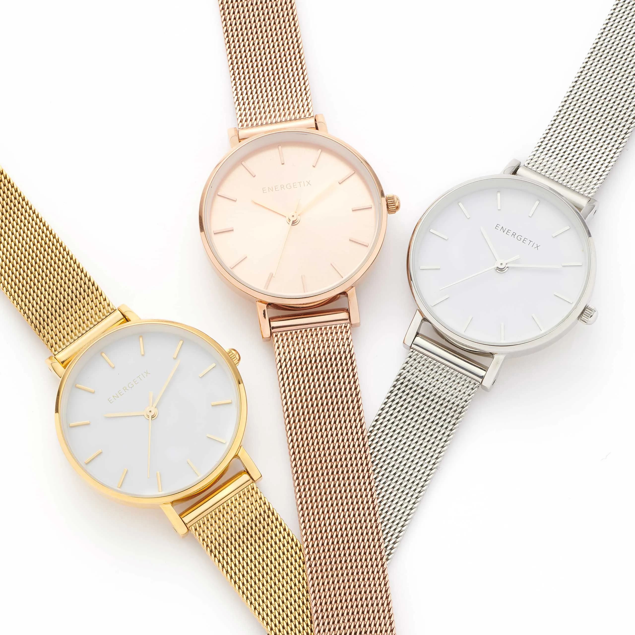 Silberfarbene Armbanduhr SOLID mini