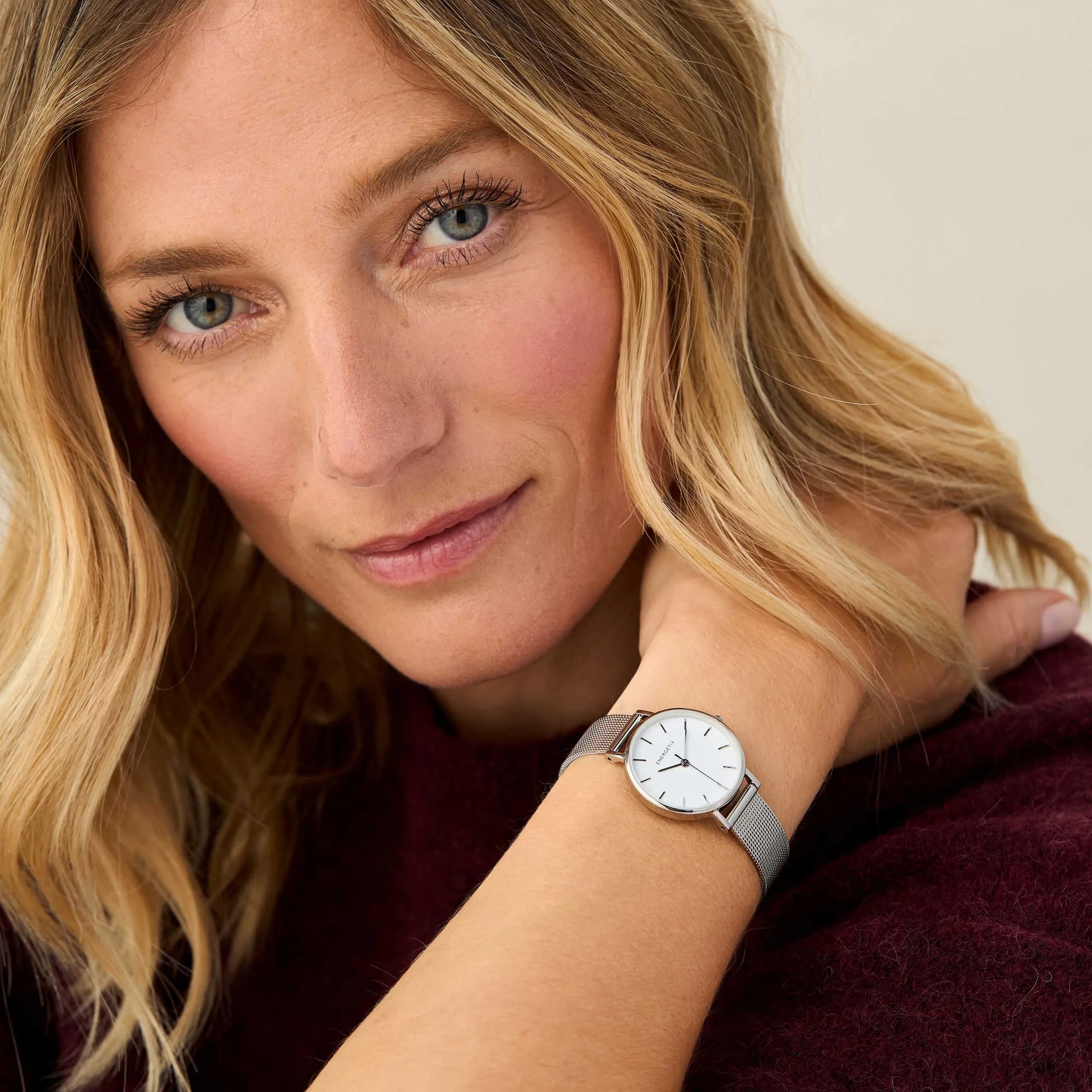 Silberfarbene Armbanduhr SOLID mini