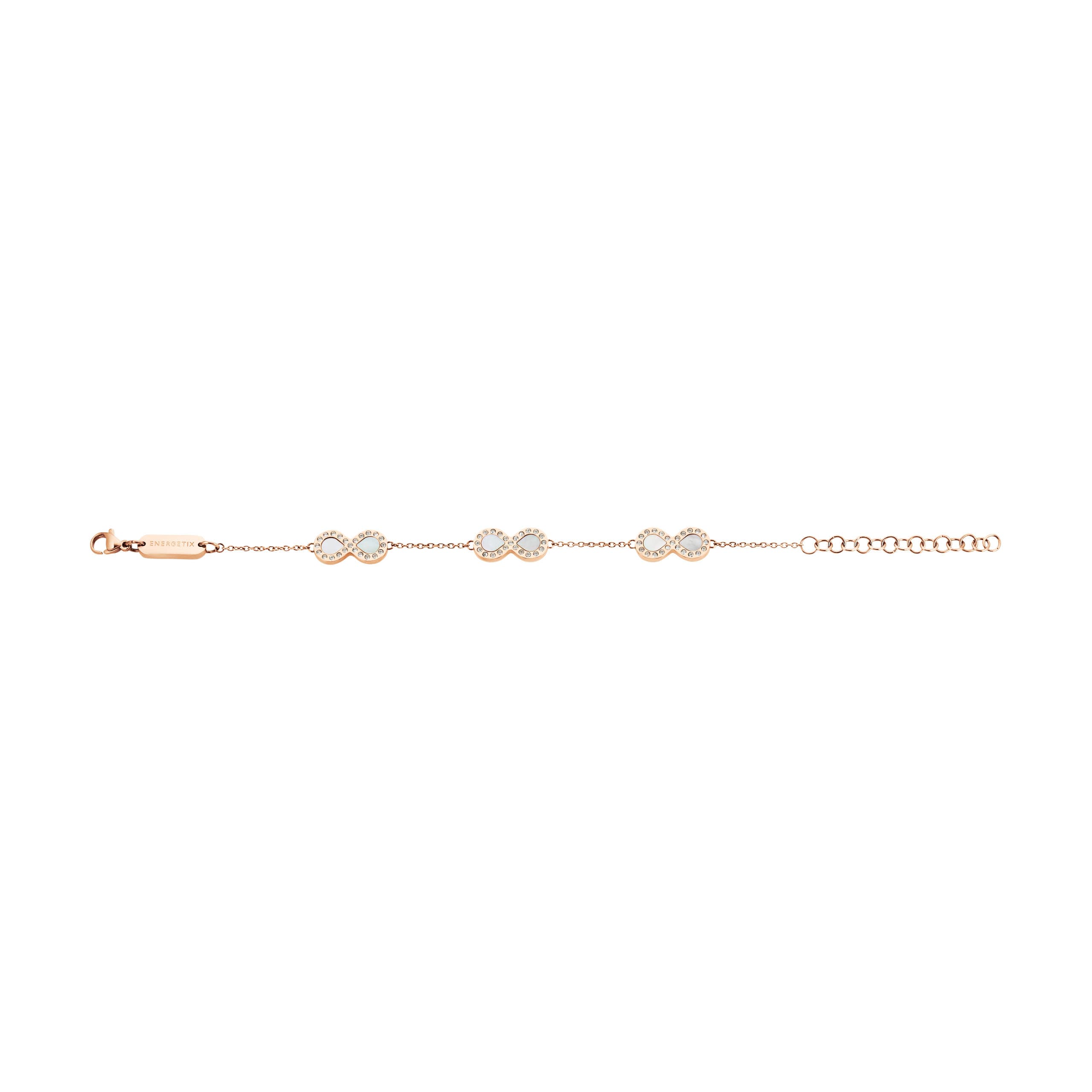 „Roséfarbenes Perlmutt-Armband mit Infinity-Symbol – Zeitloses Schmuckstück für Liebe & Stil“