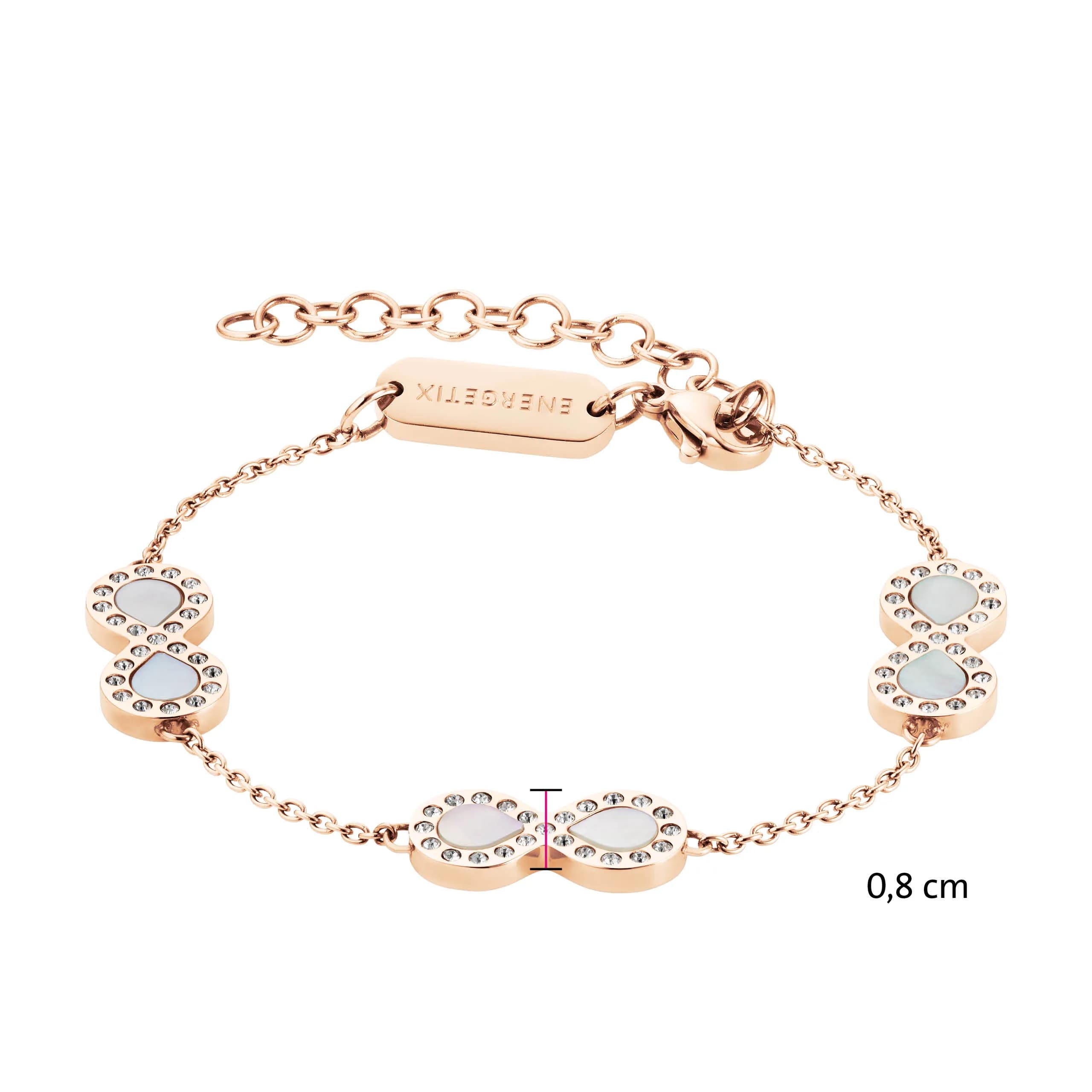 „Roséfarbenes Perlmutt-Armband mit Infinity-Symbol – Zeitloses Schmuckstück für Liebe & Stil“ 3