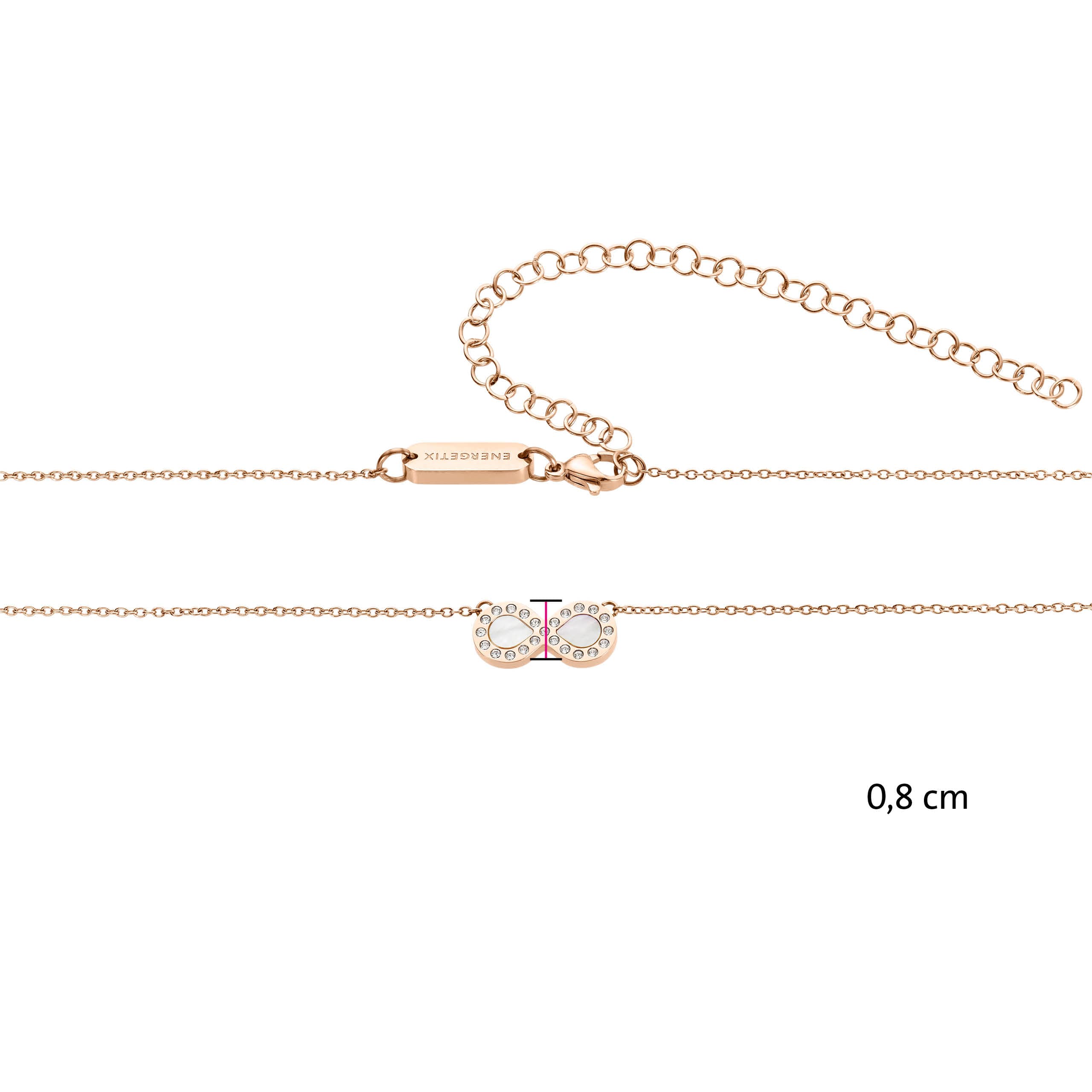 „Rosé Perlmutt Collier mit Infinity-Symbol – Eleganter, zeitloser Schmuck für jeden Anlass“