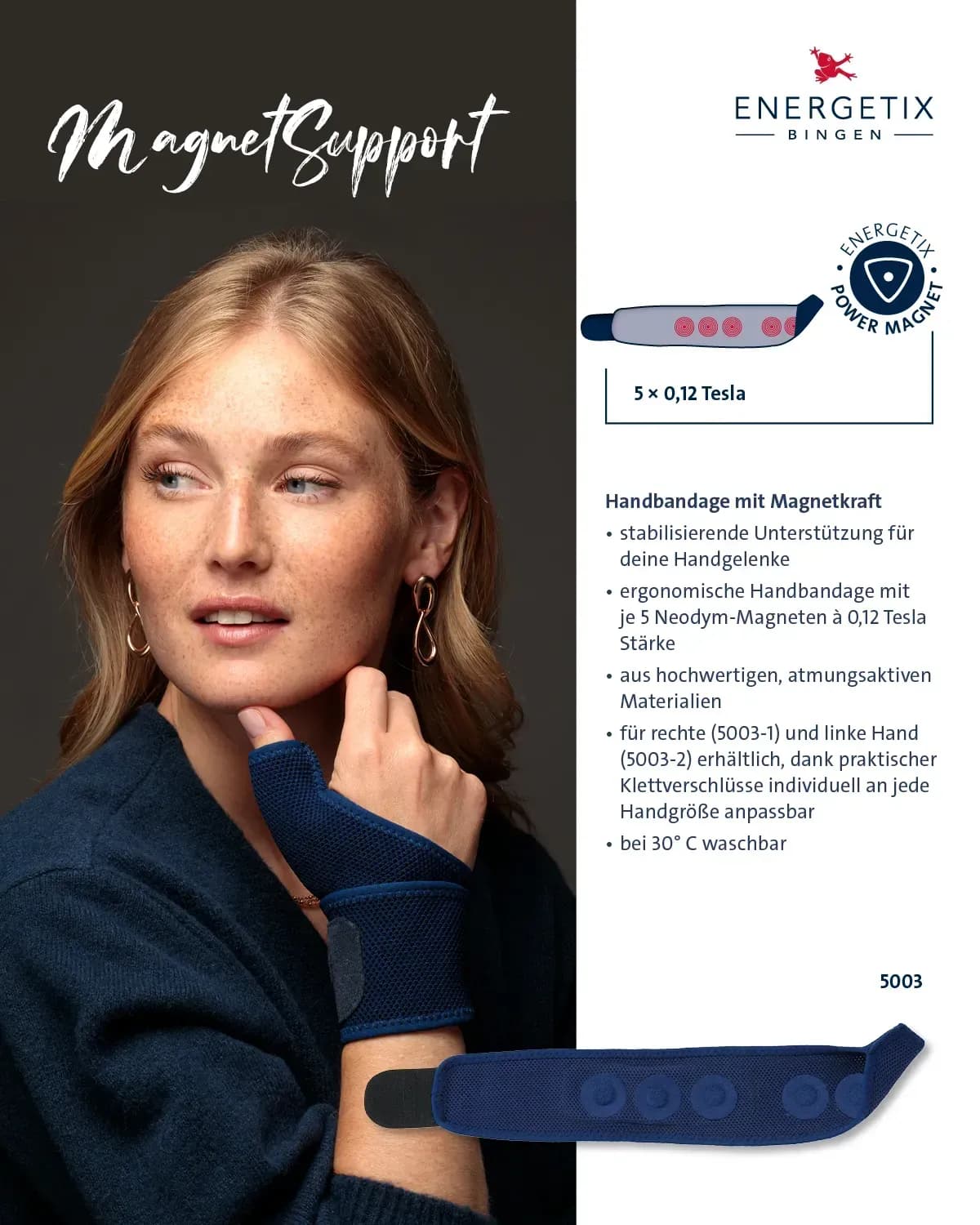 Handbandage mit integrierter Magnetkraft - Magnet Support