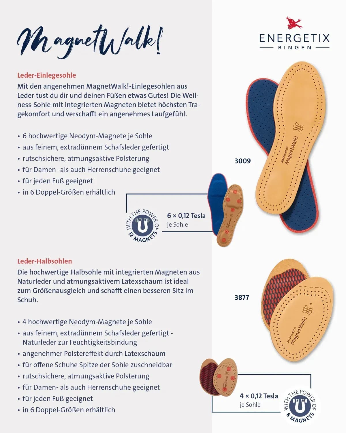 Einlegesohlen mit Magneten