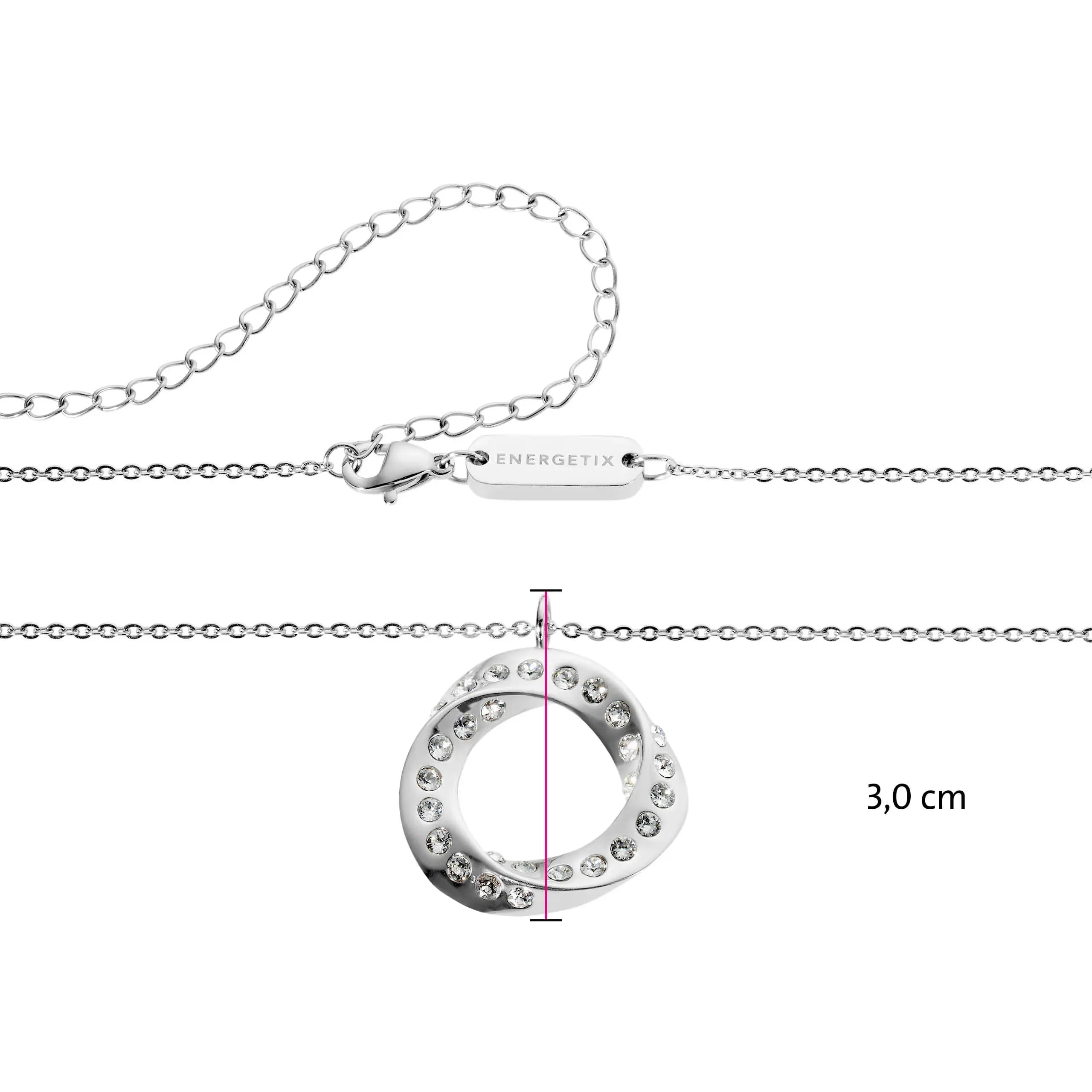 Halskette mit gedrehtem Kristall besetztem Anhänger