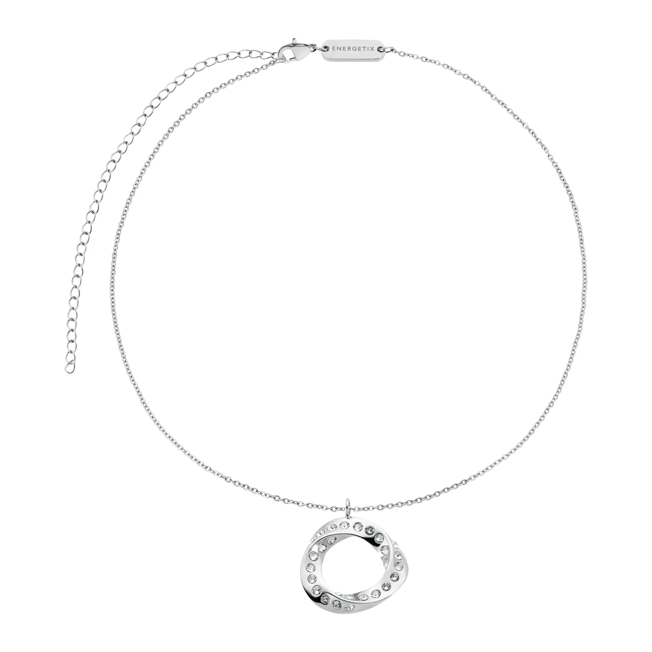 Halskette mit gedrehtem Kristall besetztem Anhänger