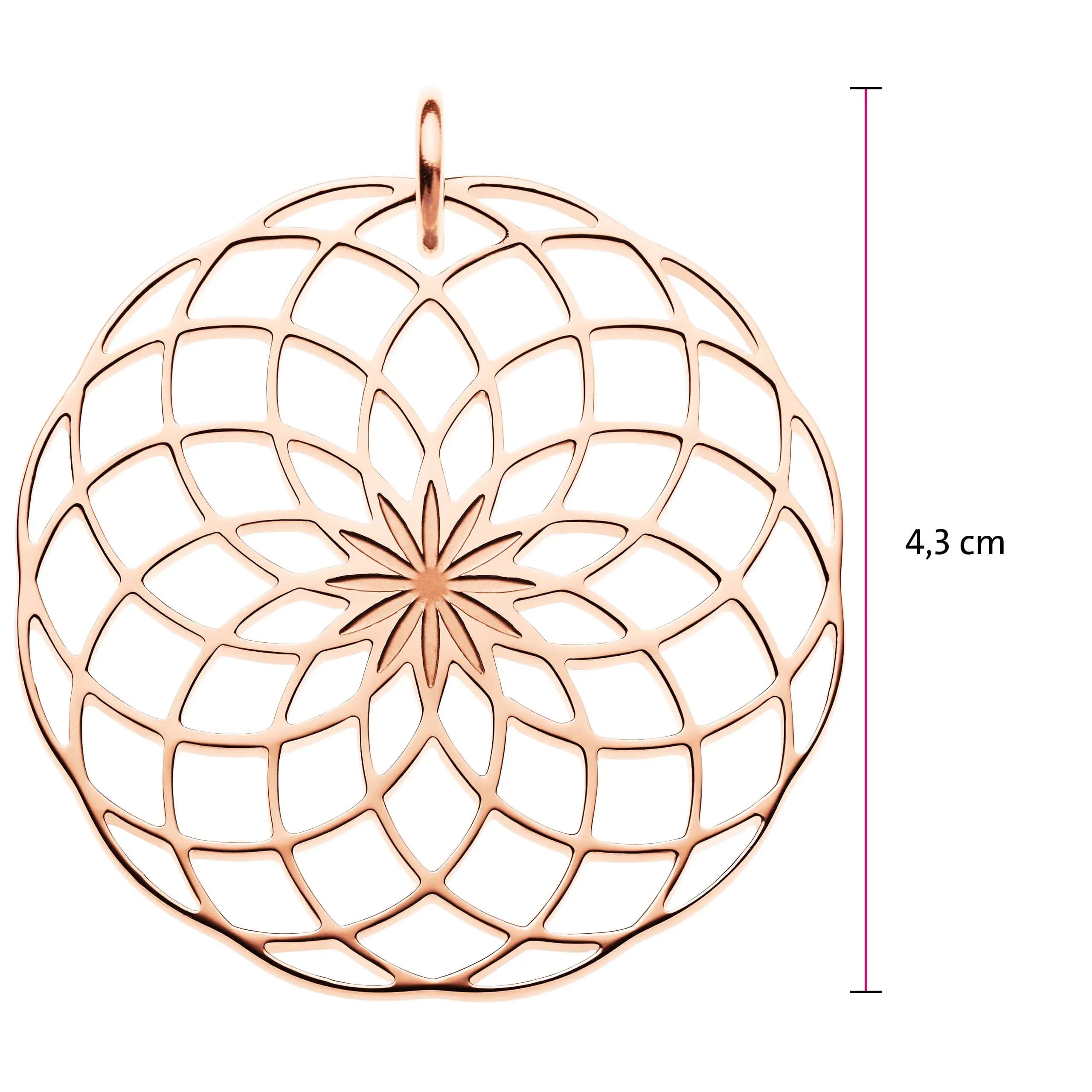 Filigraner roségoldener Blume des Lebens Anhänger